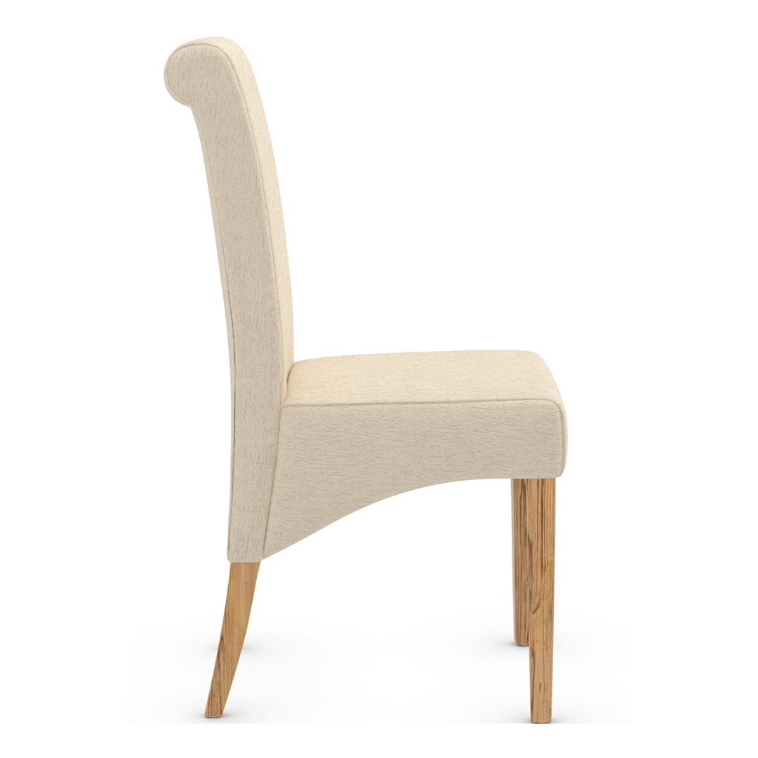 Fabric Dining Chair With Oak Wooden Legs - Yorton