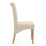Fabric Dining Chair With Oak Wooden Legs - Yorton