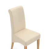 Fabric Dining Chair With Oak Wooden Legs - Yorton