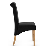 Fabric Dining Chair With Oak Wooden Legs - Yorton