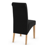 Fabric Dining Chair With Oak Wooden Legs - Yorton