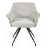 Fabric Dining Chair With Faux Leather Back - Noah