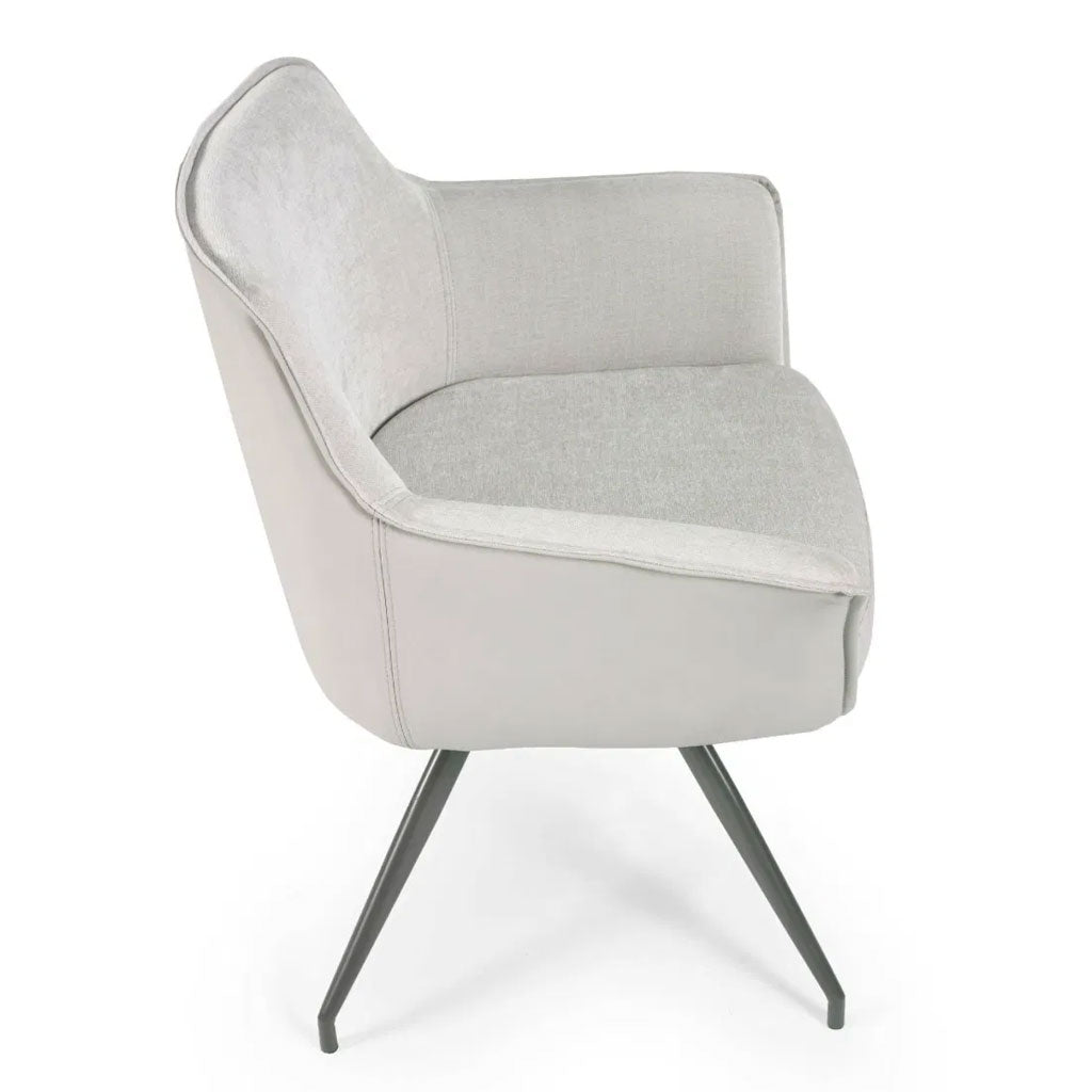 Fabric Dining Chair With Faux Leather Back - Noah