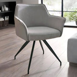 Fabric Dining Chair With Faux Leather Back - Noah