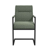 Fabric Dining Chair With Metal Arms And Frame - Cleaver
