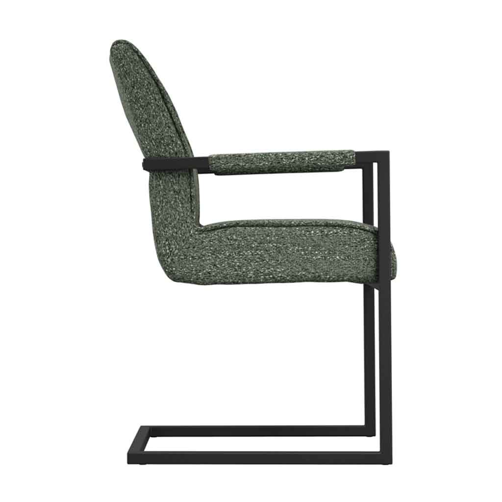 Fabric Dining Chair With Metal Arms And Frame - Cleaver
