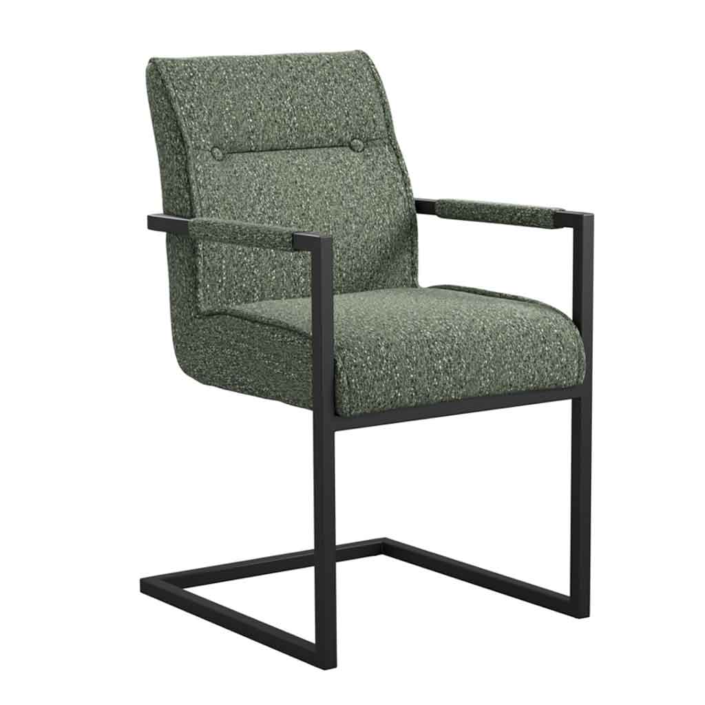 Fabric Dining Chair With Metal Arms And Frame - Cleaver