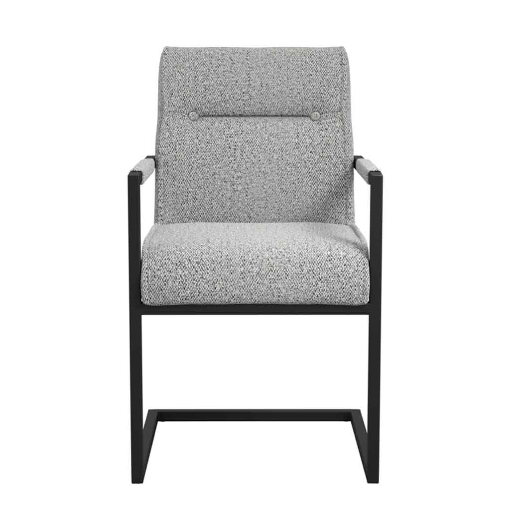 Fabric Dining Chair With Metal Arms And Frame - Cleaver