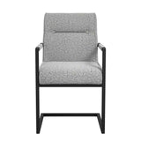 Fabric Dining Chair With Metal Arms And Frame - Cleaver