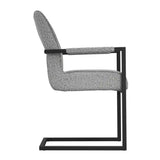 Fabric Dining Chair With Metal Arms And Frame - Cleaver