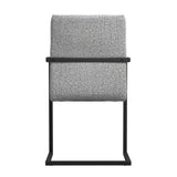 Fabric Dining Chair With Metal Arms And Frame - Cleaver