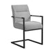 Fabric Dining Chair With Metal Arms And Frame - Cleaver