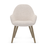 Fabric Dining Chair With Wooden Legs - Harlow