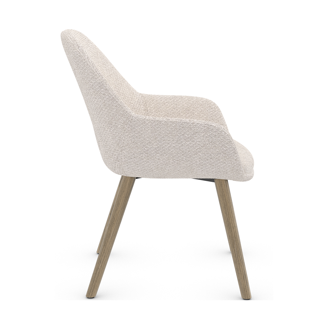 Fabric Dining Chair With Wooden Legs - Harlow