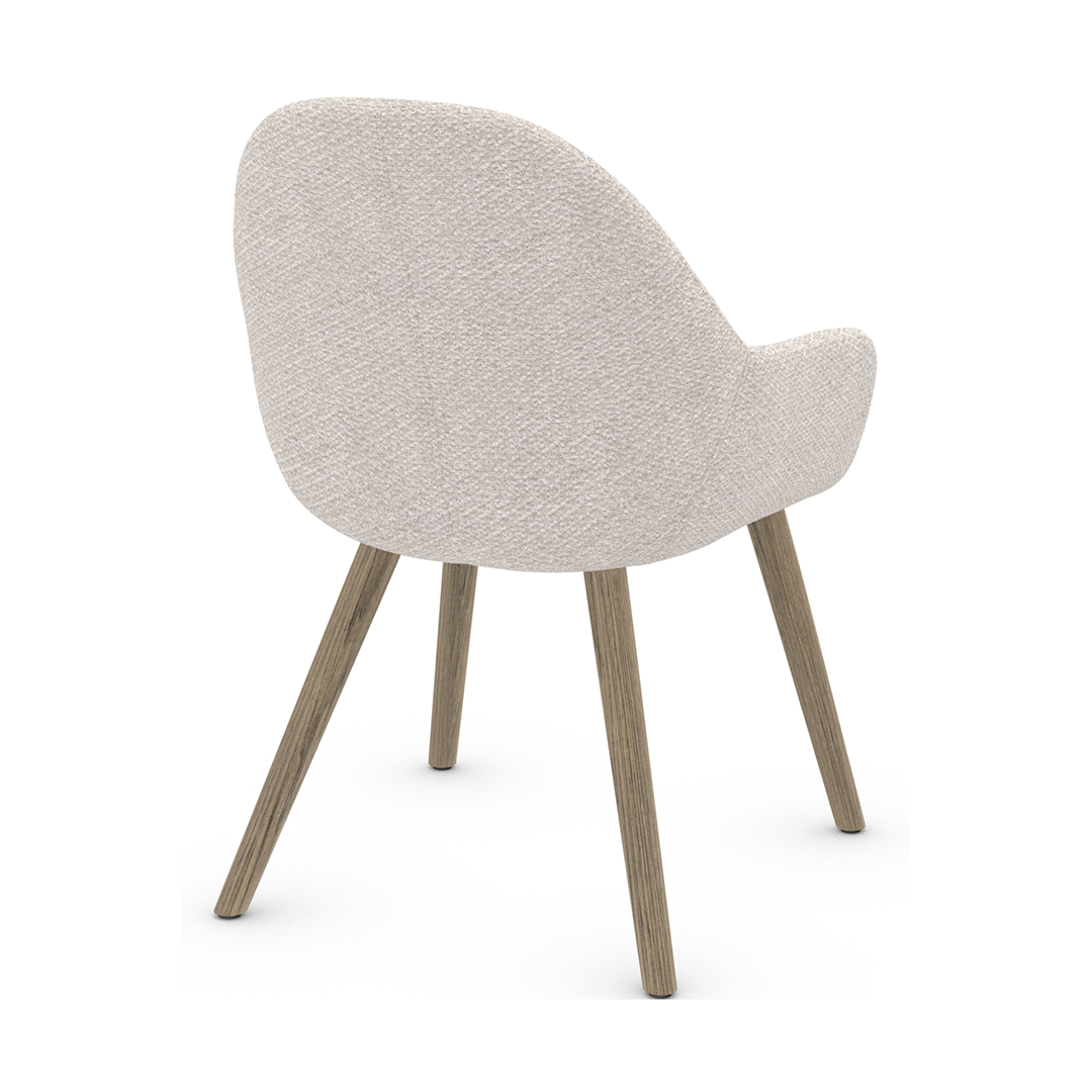 Fabric Dining Chair With Wooden Legs - Harlow