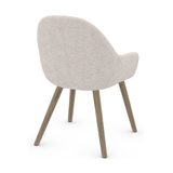 Fabric Dining Chair With Wooden Legs - Harlow