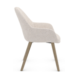 Fabric Dining Chair With Wooden Legs - Harlow