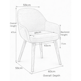 Fabric Dining Chair With Wooden Legs - Harlow