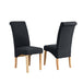 Fabric Dining Chairs 104cm High x 44cm Wide in Set Of 2 With Wooden Legs - Kensington Home