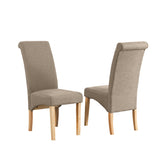 Fabric Dining Chairs 104cm High x 44cm Wide in Set Of 2 With Wooden Legs - Kensington Home