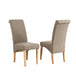 Fabric Dining Chairs 104cm High x 44cm Wide in Set Of 2 With Wooden Legs - Kensington Home
