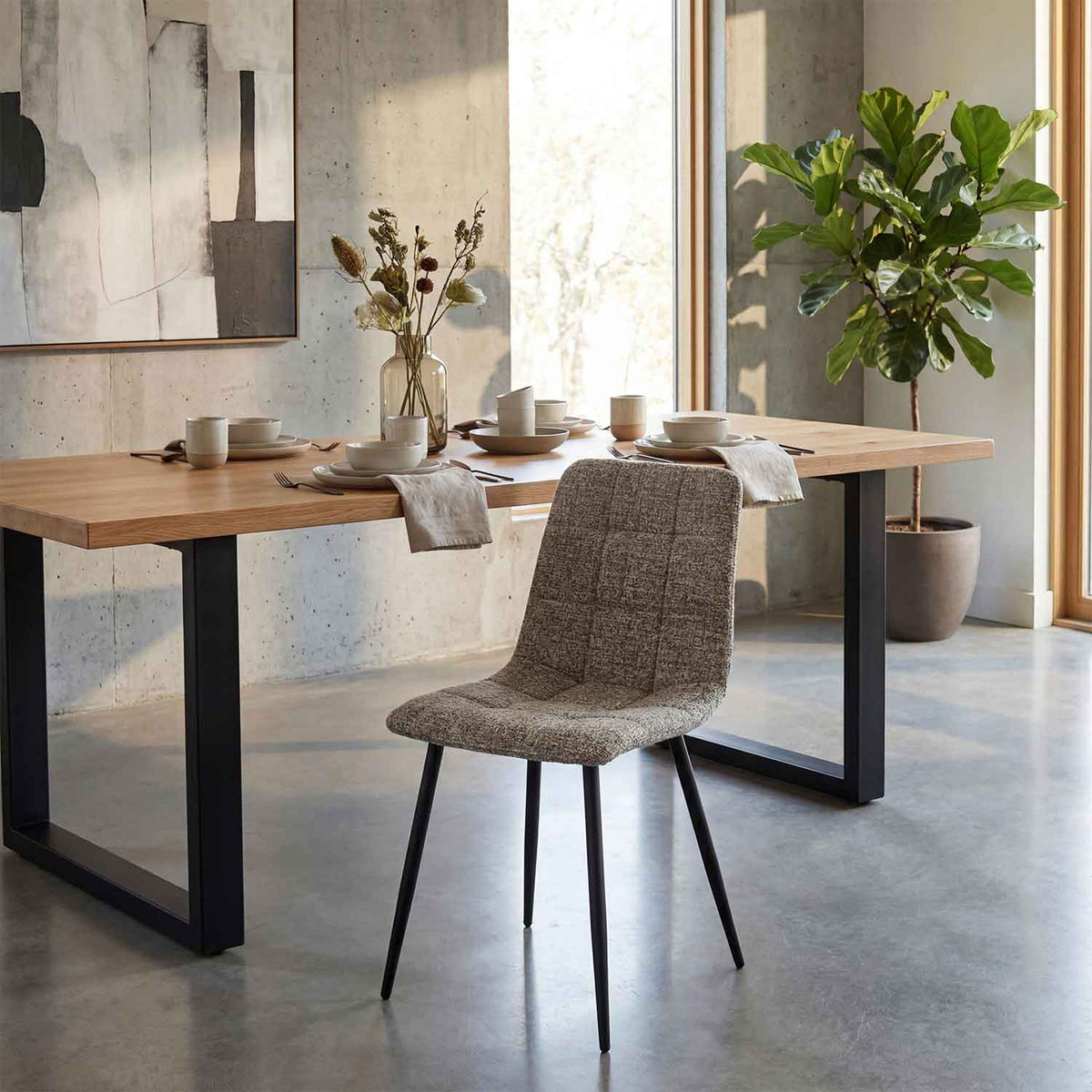 Fabric Dining Chairs 45cm Wide in Set Of 4 - Reimes
