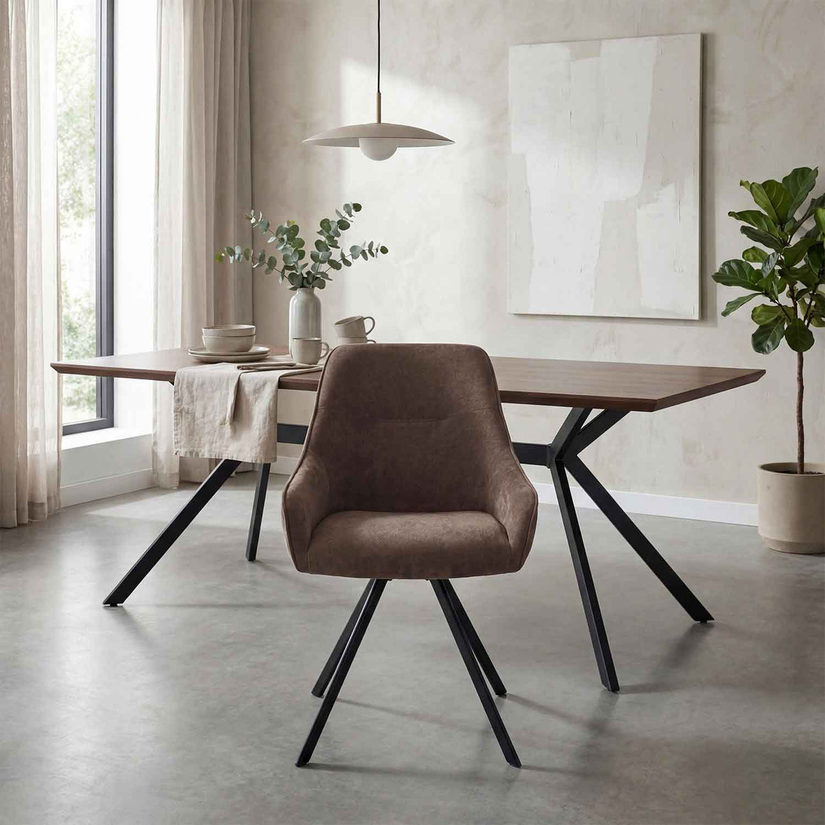 Fabric Dining Chairs 47cm Wide in Set Of 2 - Rennes
