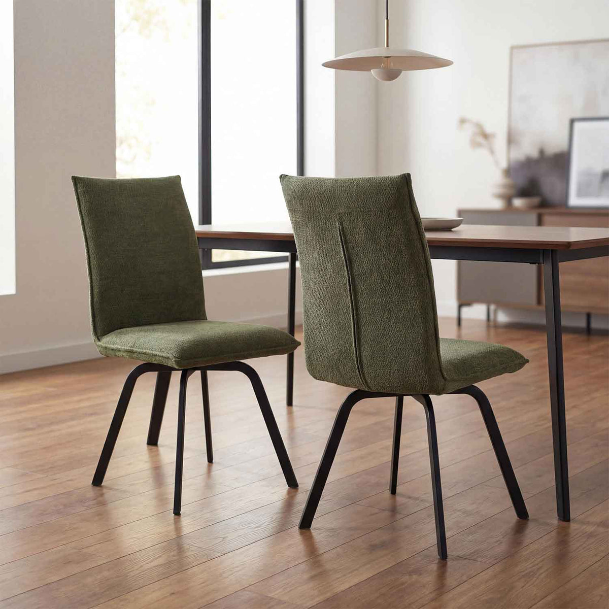 Fabric Dining Chairs 47cm Wide in Set Of 2 - Urbane