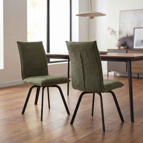 Fabric Dining Chairs 47cm Wide in Set Of 2 - Urbane
