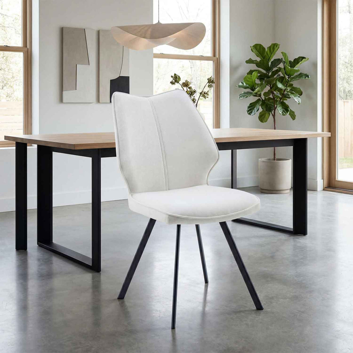 Fabric Dining Chairs 48cm Wide in Set Of 4 - Geneva