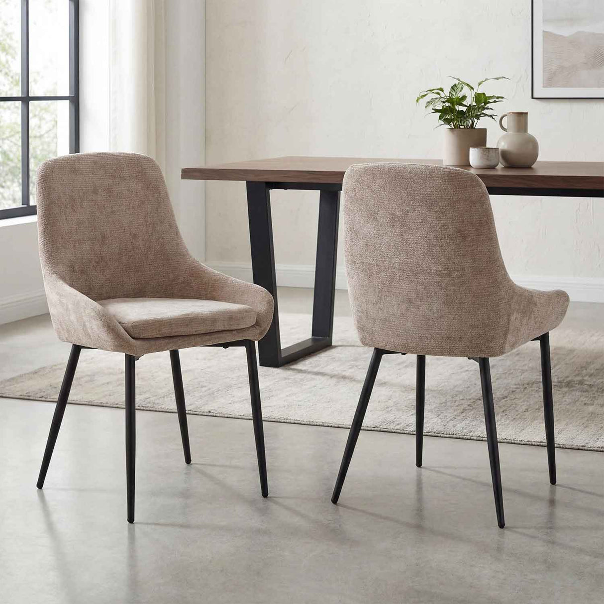 Fabric Dining Chairs 52cm Wide in Set Of 4 - Stirling