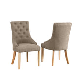 Fabric Dining Chairs 97cm High x 53cm Wide in Set Of 2 With Wooden Legs - Kensington Home
