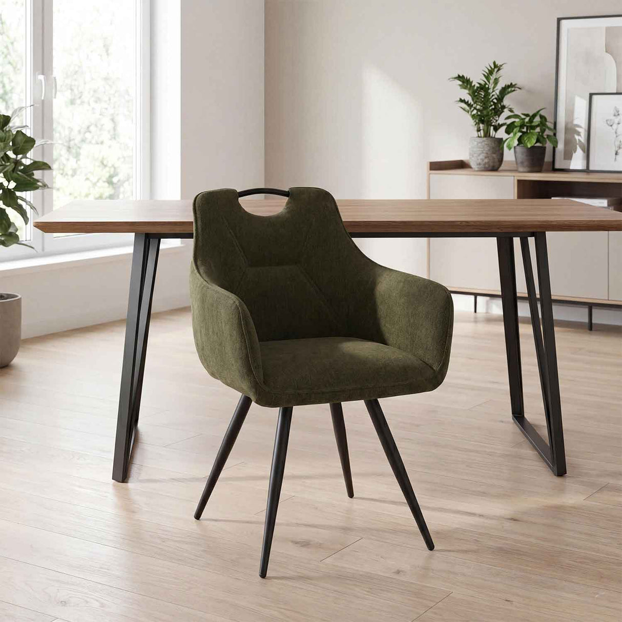 Fabric Dining Chairs 57cm Wide in Set Of 2 - Toulon