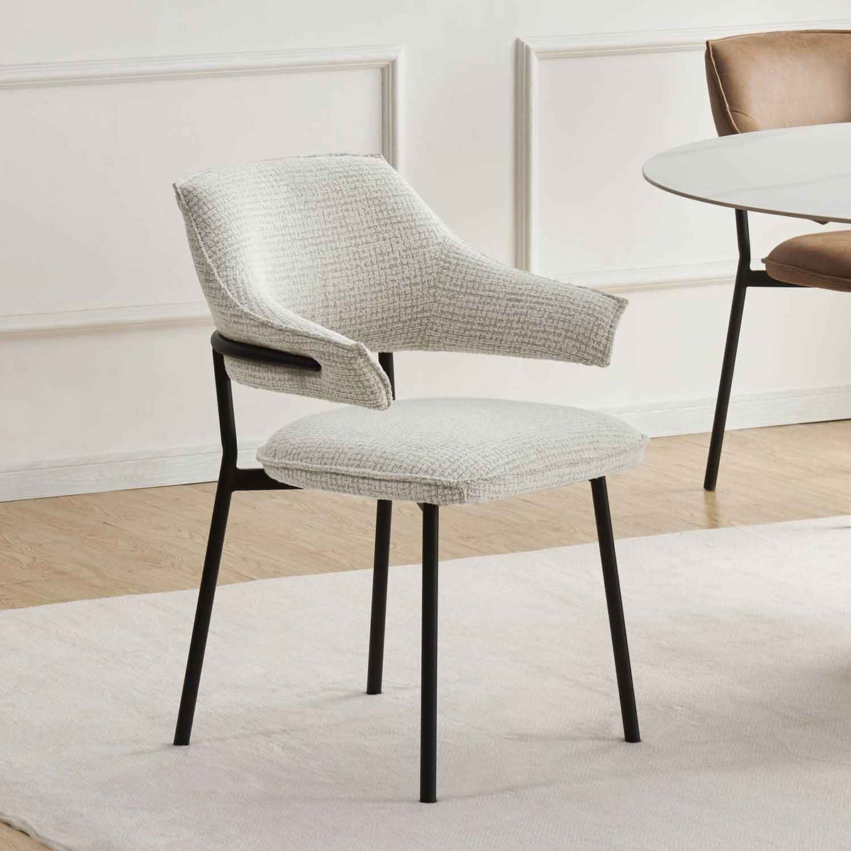 Fabric Dining Chairs 62cm Wide in Set Of 2 - Geneva