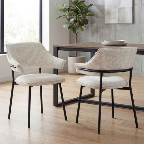 Fabric Dining Chairs 62cm Wide in Set Of 2 - Geneva