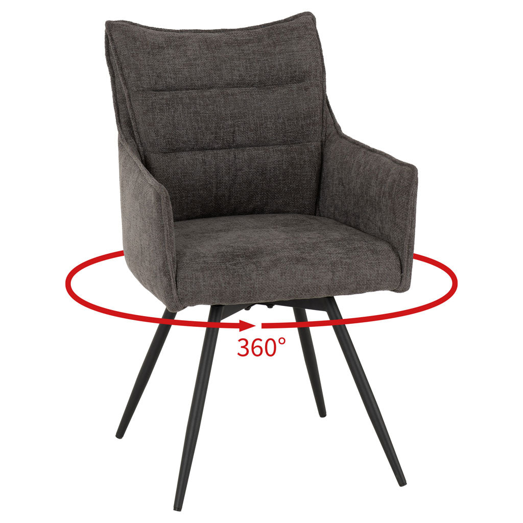 Fabric Dining Chairs Carver Swivel in Set Of 2 - Lewis