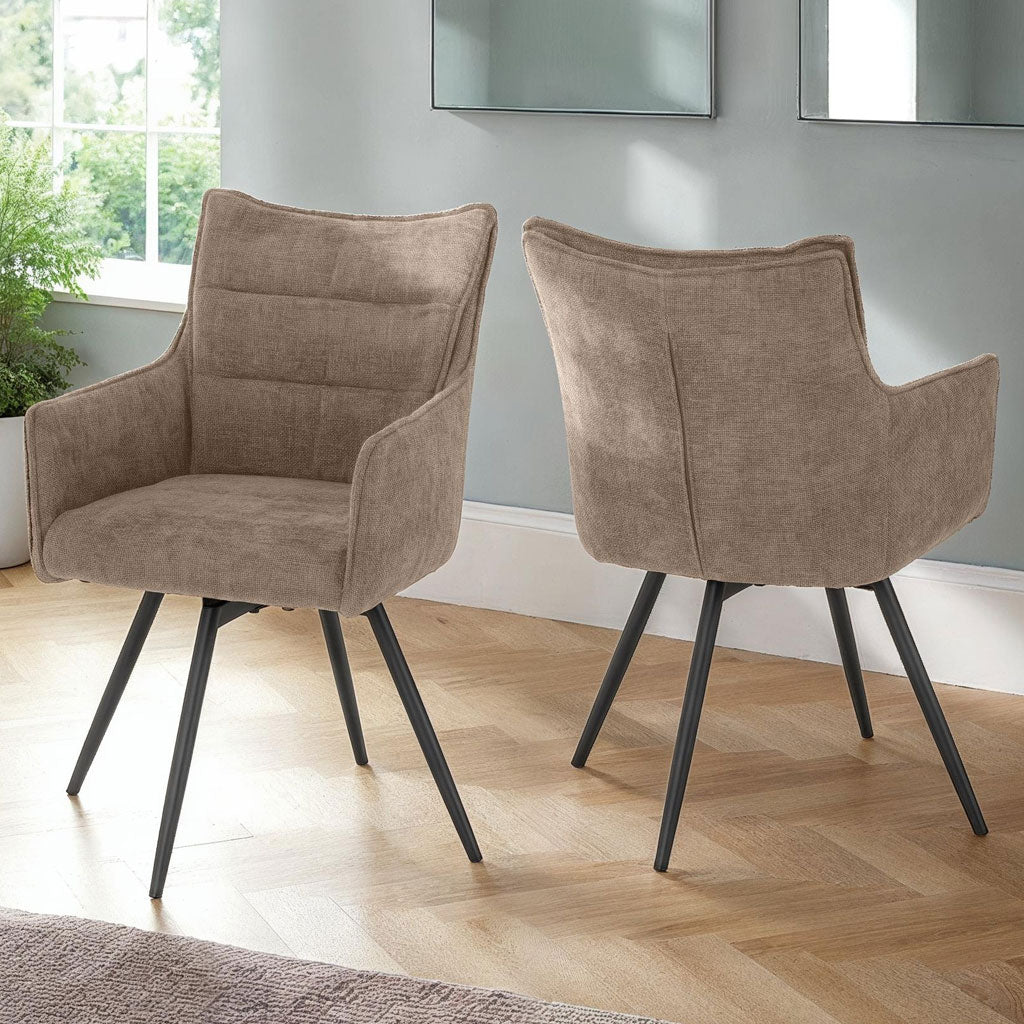 Fabric Dining Chairs Carver Swivel in Set Of 2 - Lewis