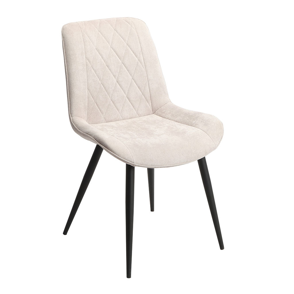 Fabric Dining Chairs in Set Of 2 Diamond Stitch - Aspen