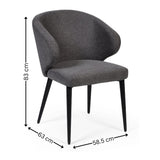 Fabric Dining Chairs in Set Of 2 - Marcus