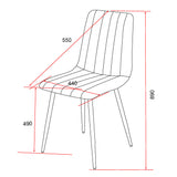 Fabric Dining Chairs in Set Of 2 Straight Stitch - Aspen