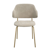 Fabric Dining Chairs in Set Of 2 With Gold Metal Frame - Dorchester
