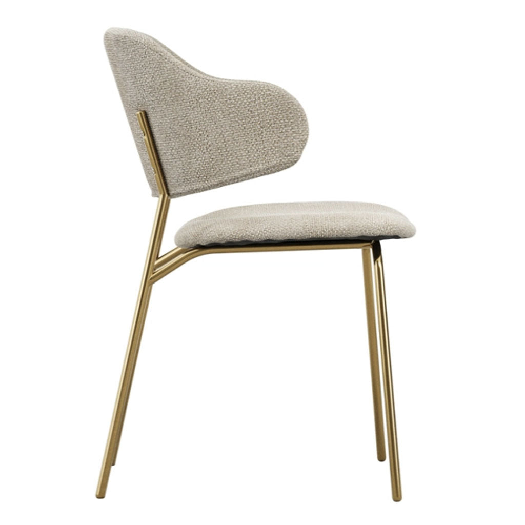 Fabric Dining Chairs in Set Of 2 With Gold Metal Frame - Dorchester