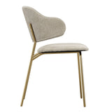 Fabric Dining Chairs in Set Of 2 With Gold Metal Frame - Dorchester