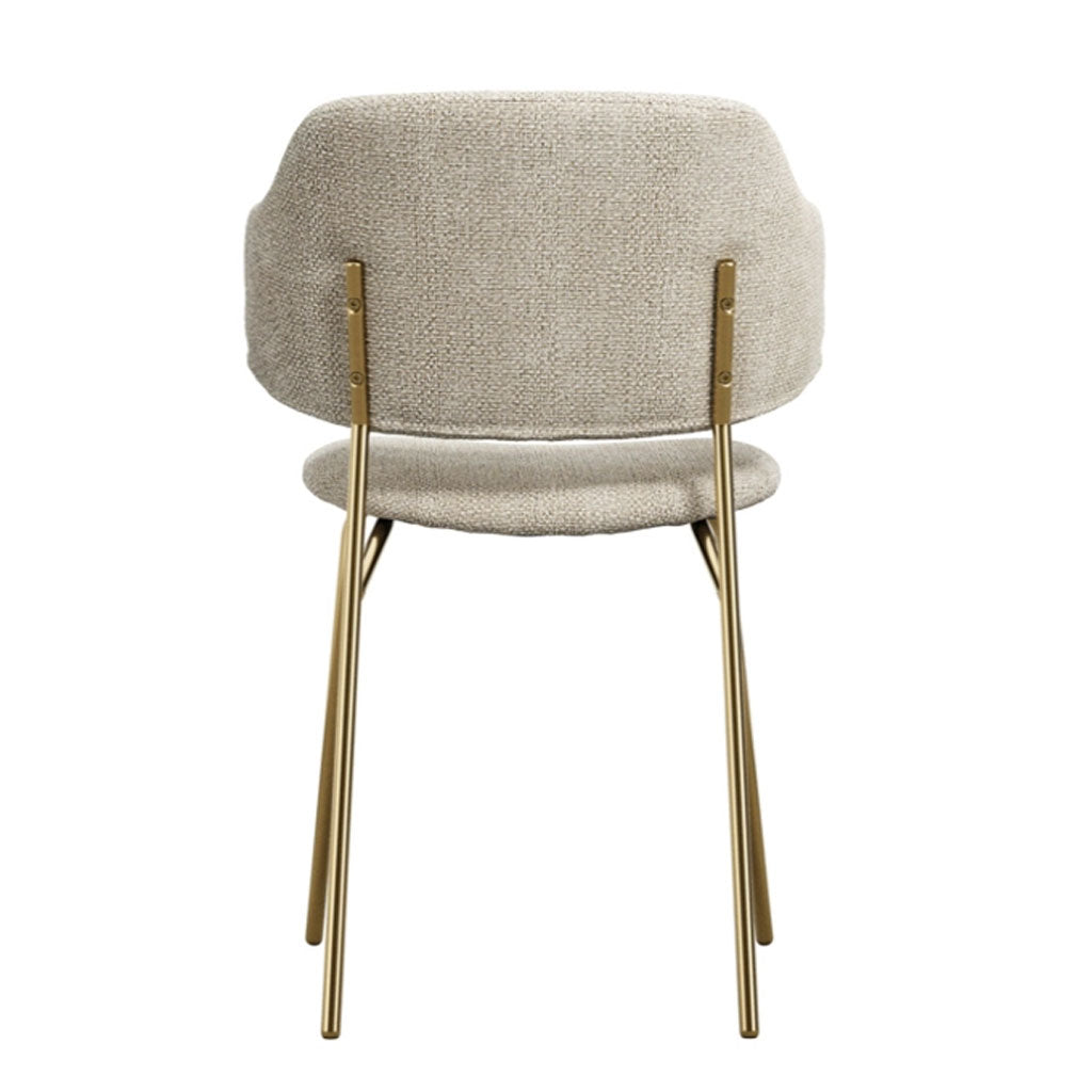 Fabric Dining Chairs in Set Of 2 With Gold Metal Frame - Dorchester