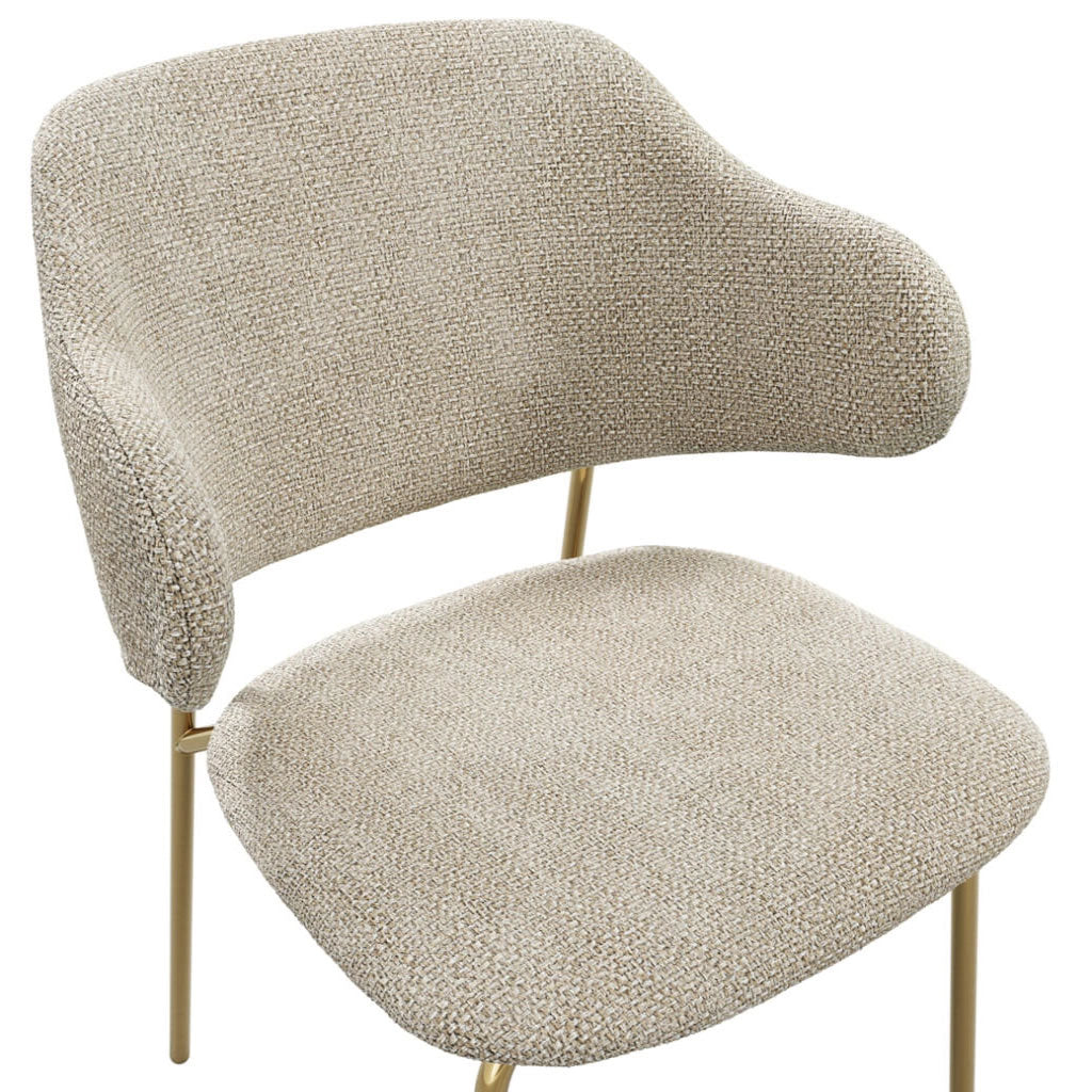 Fabric Dining Chairs in Set Of 2 With Gold Metal Frame - Dorchester