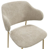 Fabric Dining Chairs in Set Of 2 With Gold Metal Frame - Dorchester