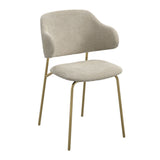Fabric Dining Chairs in Set Of 2 With Gold Metal Frame - Dorchester