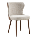 Fabric Dining Chairs in Set of 2 With Walnut Wooden Back - Bella
