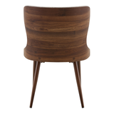 Fabric Dining Chairs in Set of 2 With Walnut Wooden Back - Bella