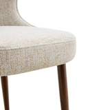 Fabric Dining Chairs in Set of 2 With Walnut Wooden Back - Bella